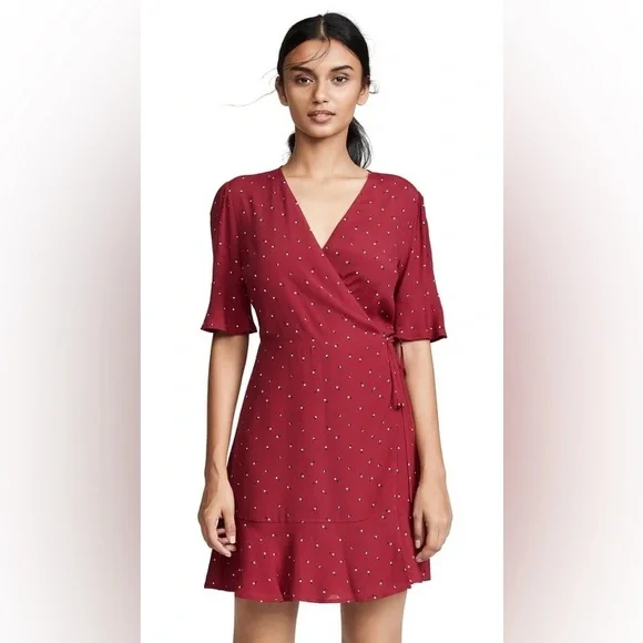 lulus red polka dot dress Kristen Strapless Mini - Imported. Mini Wrap Wrap Dress Red